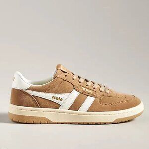 NEW Anthropologie Gola Hawk Suede Sneakers Womens 9.5 Brown Tobacco Athleisure
